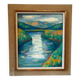 Lake and mountain landscape signed Godelier