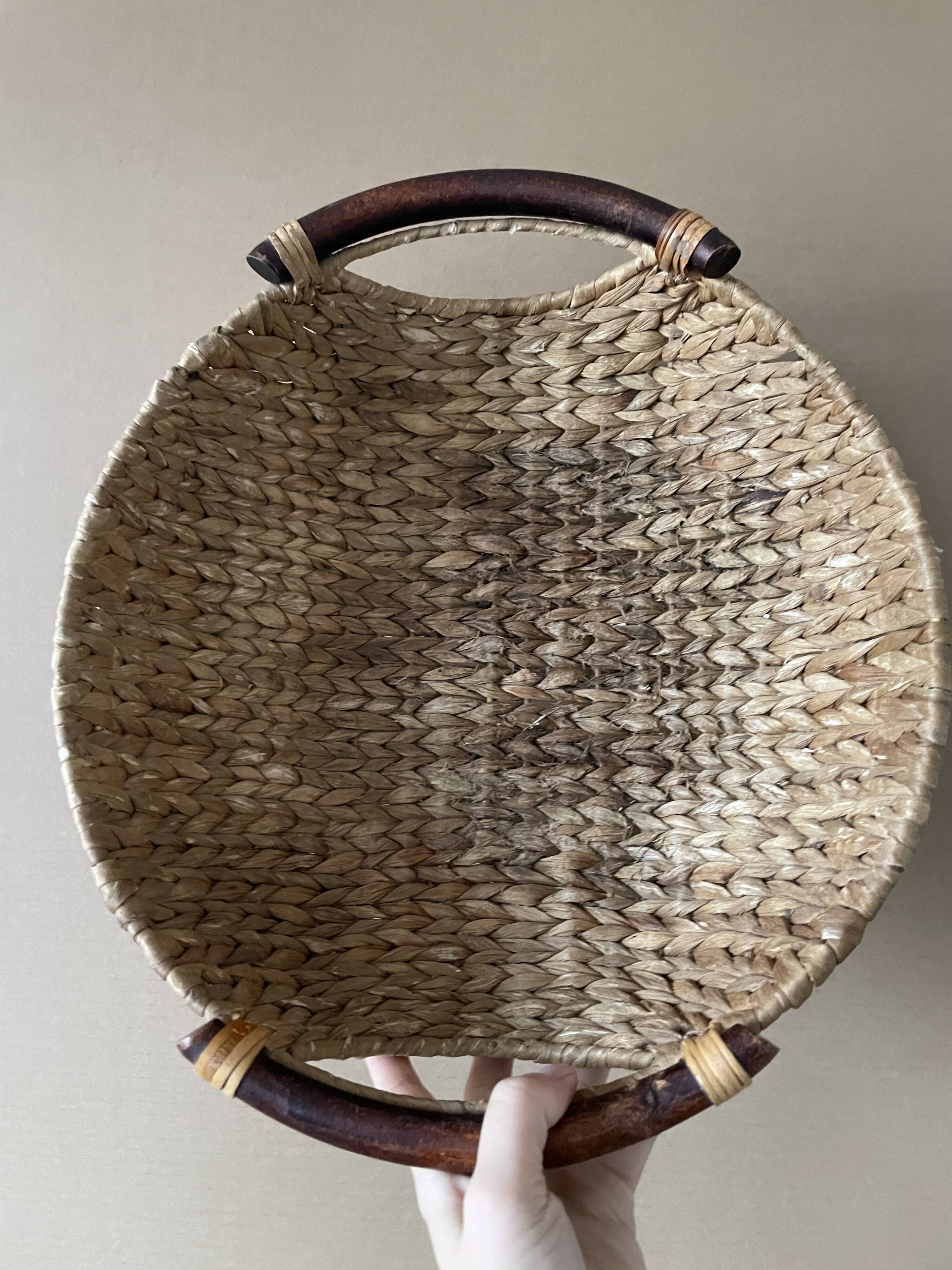 Large basket made of woven water hyacinth