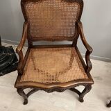 Pair of armchairs with cane bottom of epoch regence xviiieme