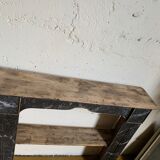 Shelf fireplace mantle.