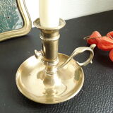 Candle holder with vintage brass handle