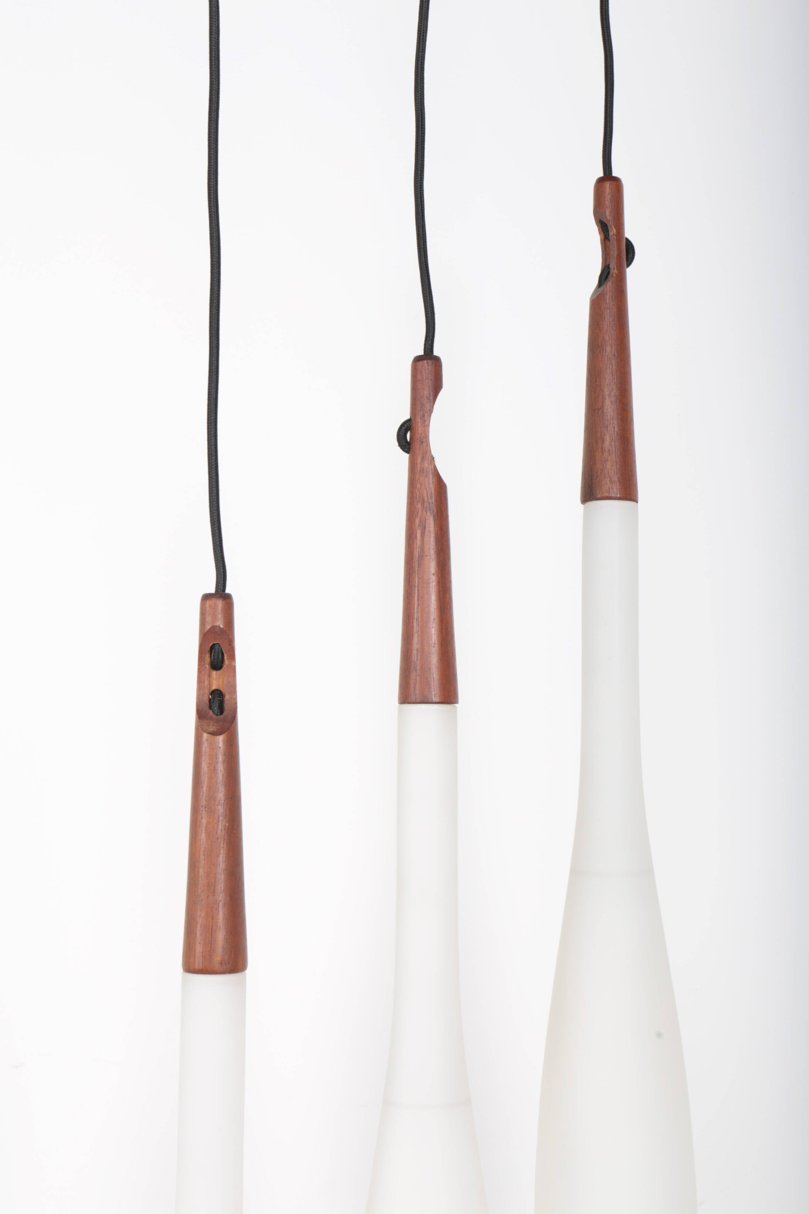 Drop pendant lamp by Uno & Östen Kristiansson for Luxus, Sweden, 1950s