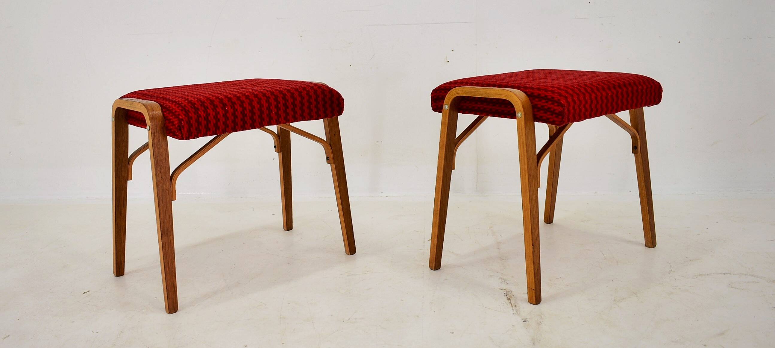 1960s Ludvik Volak beech stools by Drevopodnik Holesov, Czechoslovakia
