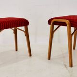 1960s Ludvik Volak beech stools by Drevopodnik Holesov, Czechoslovakia