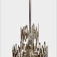 Brutalist stainless steel candlestick, France 1970