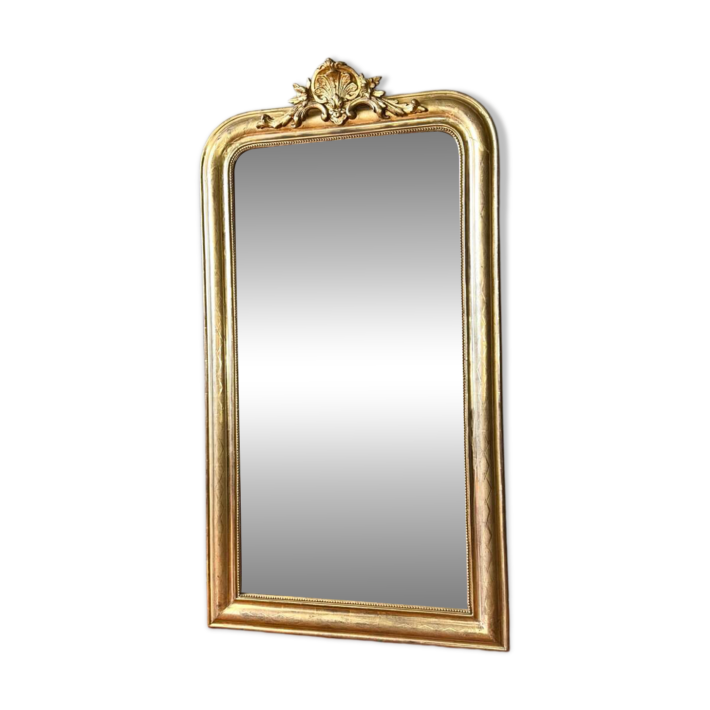 Antique gilded Louis-Philippe mirror, 19th century.