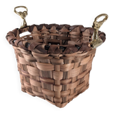 David Marshall brutalist splint wood and cast brass basket, 1970s