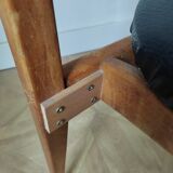 4 Scandinavian chairs in skaï and wood