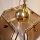 70s painted smoked glass and brass hanging lamp