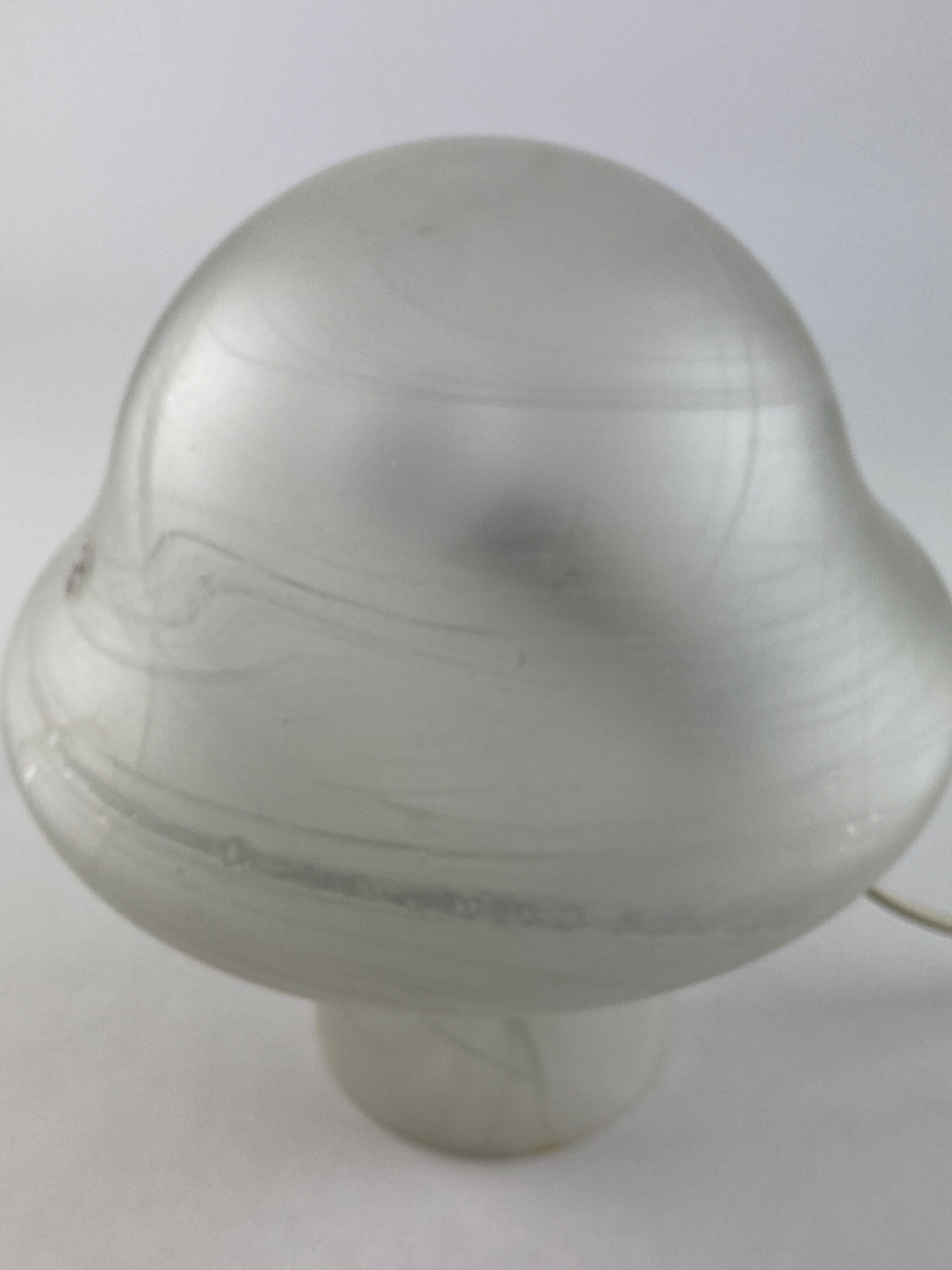 White clear glass peill and putzler mushroom table lamp