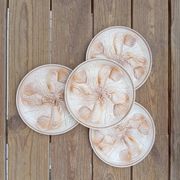 4 shellfish/fish plates 1960 barbotine Les ateliers du Revernay
