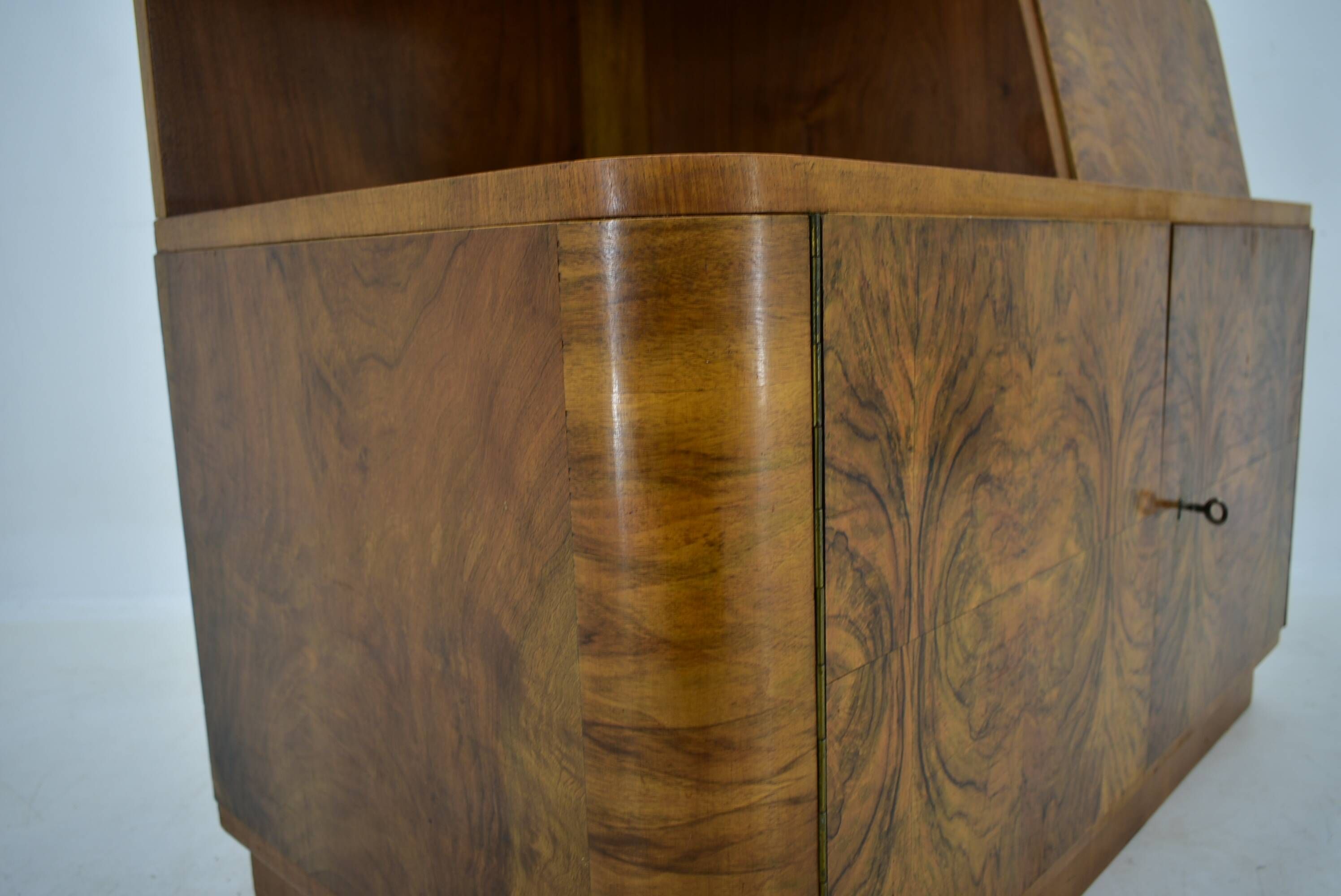Art Deco cabinet from 1940 made of walnut for UP Závody, Czechoslovakia.