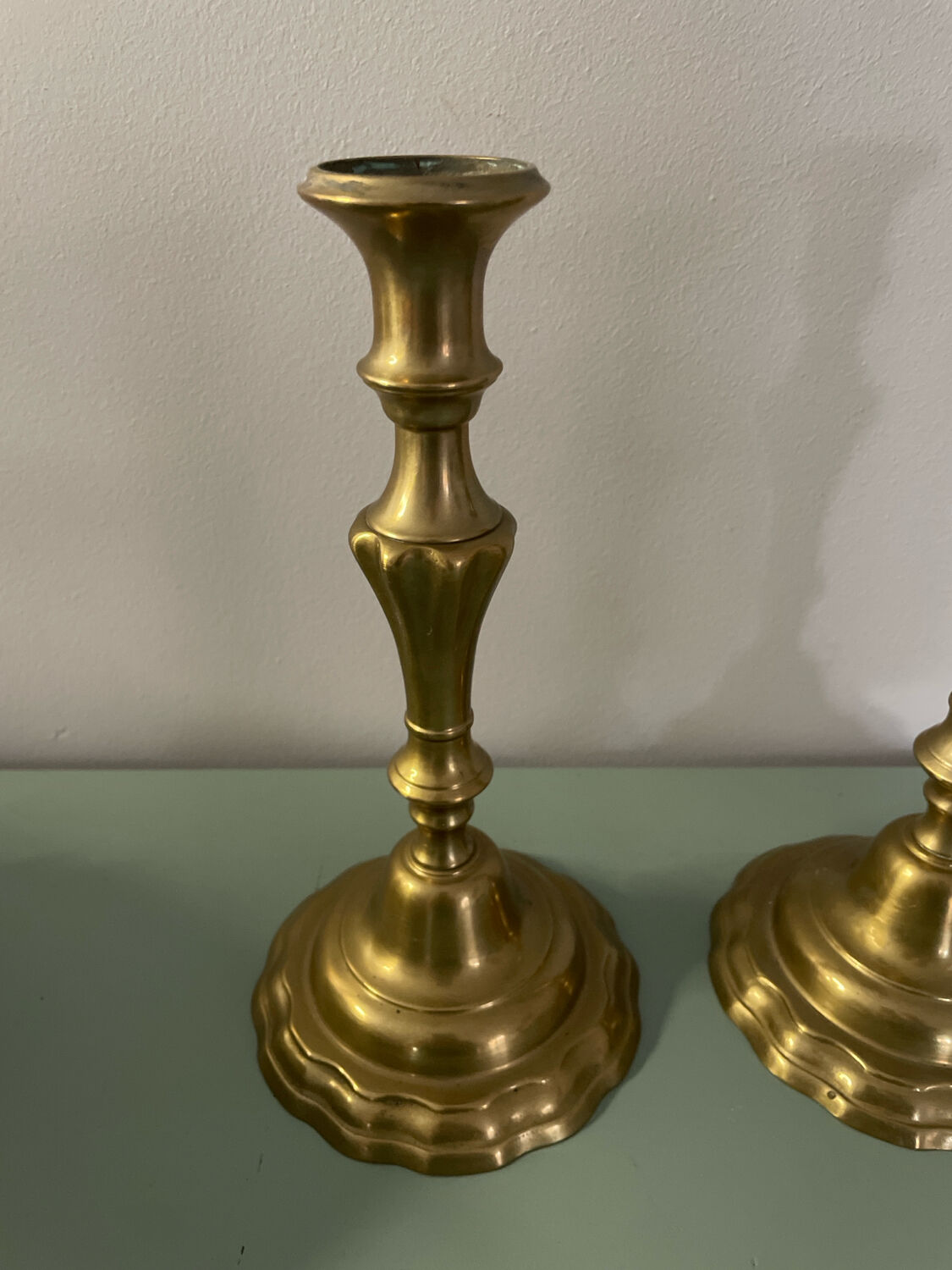 Brass candlestick set of two