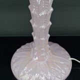 Palm tree lamp in pearly pink ceramic, Italy, circa 1960