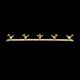 Vintage Gold Aluminum Wall Coat Rack with 5 Hooks