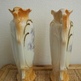 Paire vases anciens déco shabby chic