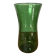 Green blown glass vase with a bubble design