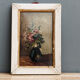 Oil on miniature panel - bouquet of flowers