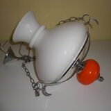 Vintage hanging from the 70s with chrome frame and enamelled orange ball finish