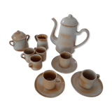 Coffee service 6 Cups 1 pitcher 1 sugar bowl 1 GRES DU MARAIS pourer