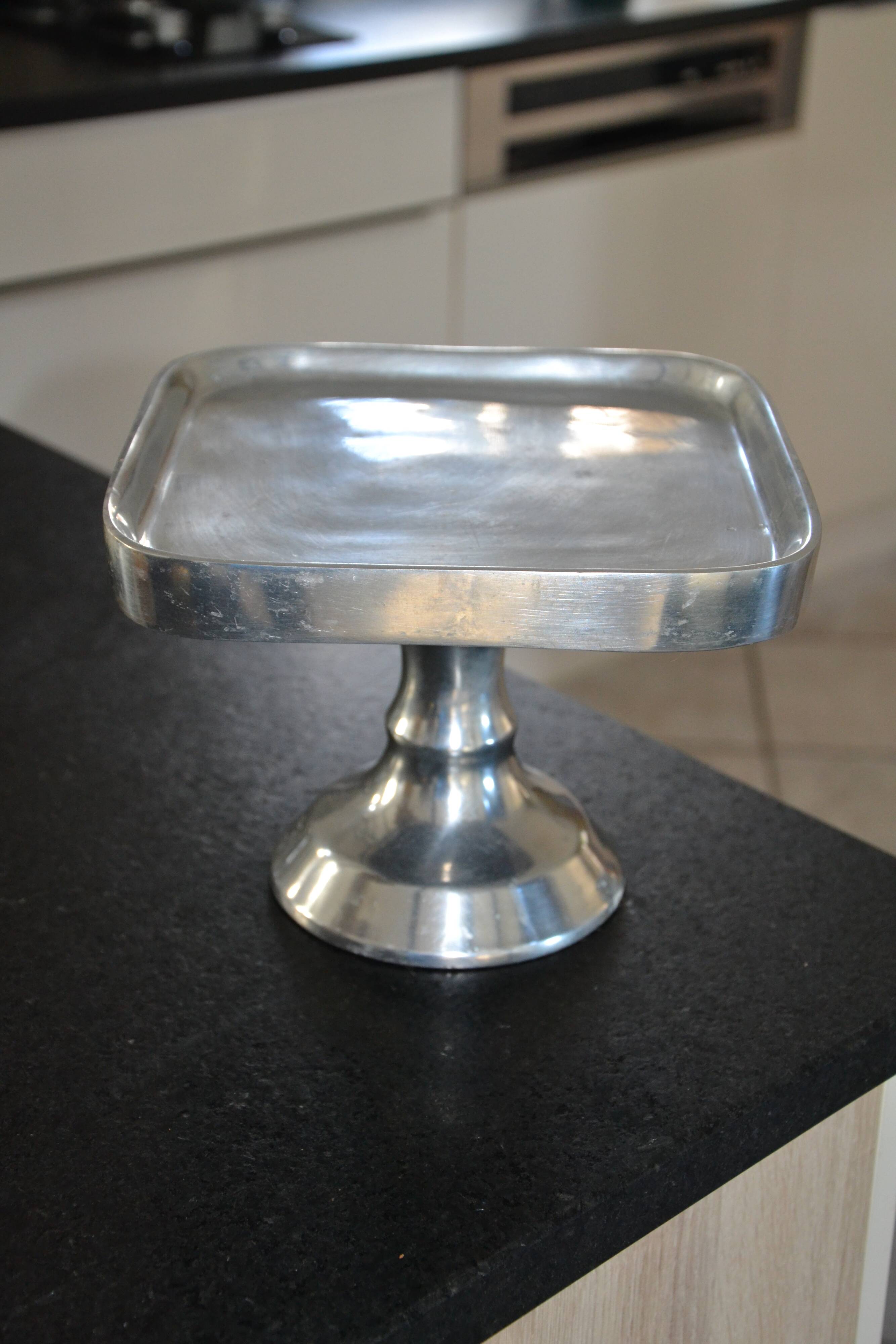 Antique metal fruit bowl/footed dish