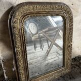 Small antique fireplace mirror – gilded stucco – Napoleon III