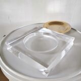 Empty cup pocket Plexiglas ashtray lucite design 70s