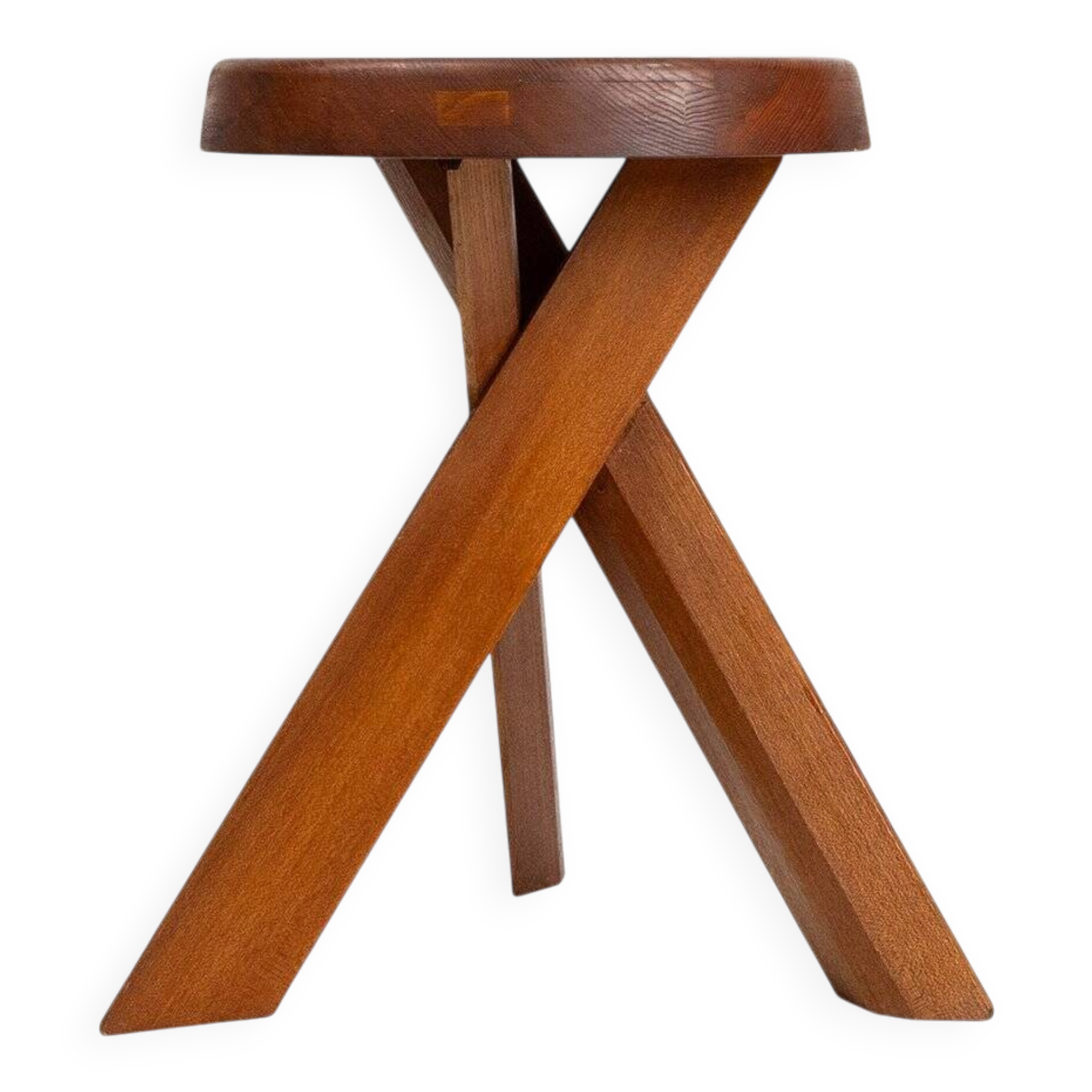 Model S31 Stool in Elm Wood by Pierre Chapo, 1974
