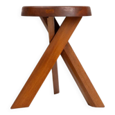 Model S31 Stool in Elm Wood by Pierre Chapo, 1974