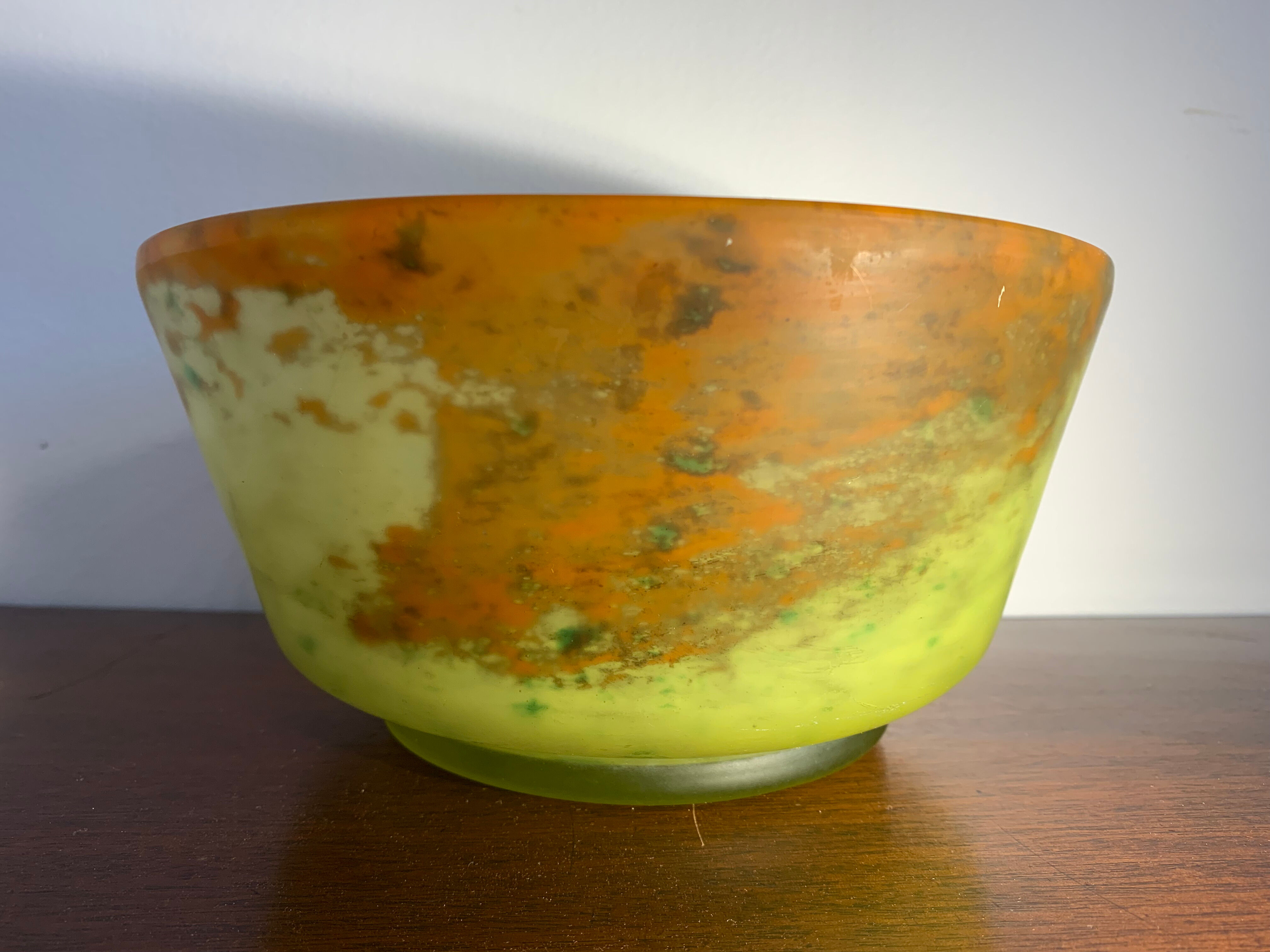 Coupe Daum Nancy en verre marmoréen