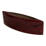 Rectangular red ceramic vase