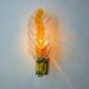 Applique "feuille" encastrable par Mazzega, verre de Murano givré orange, Italie, 1970
