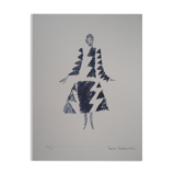 Sonia delaunay: rythmes triangles dress - signed lithograph