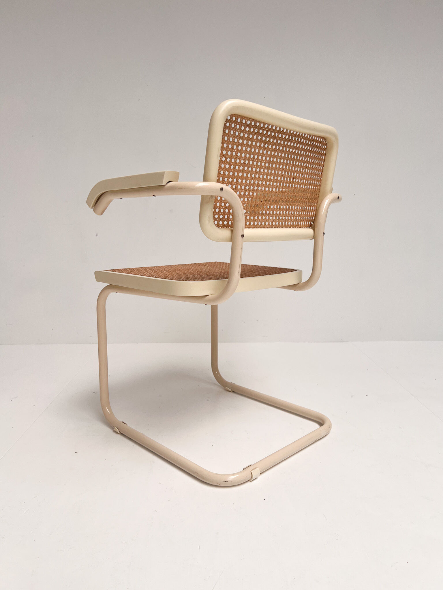Set of 4 webbing Italian design chairs, 1980s