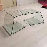 Table basse ou bout de canapé en verre