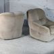 Pair of armchairs "space age". Beige corduroy velvet. France, circa 1970