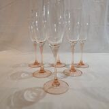 Champagne flutes pink feet LUMINARC year 70
