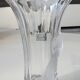 Vintage Multifaceted Crystal Vase, Frosted Draped Bow, col. Opaque white, Evita Crystal, Germany