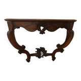 Old console in walnut and marble top
