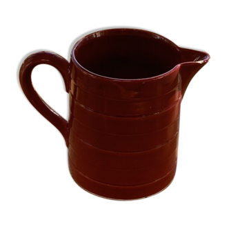 Vintage dabbling red ceramic pitcher