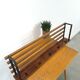 Wall coat rack with black steel and dark wood vintage