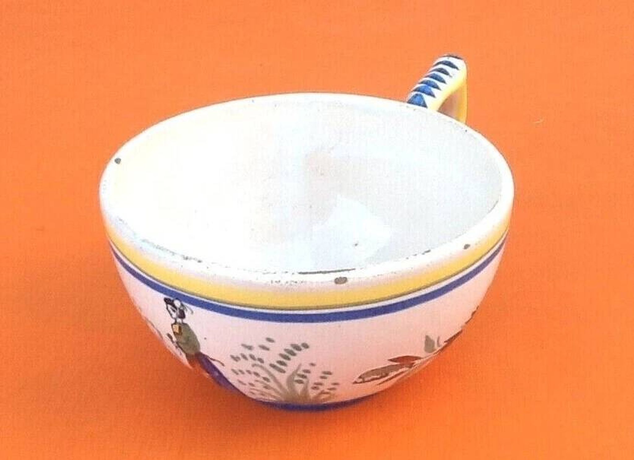 Cup / Saucer for breakfast Faïence Henriot Quimper France
