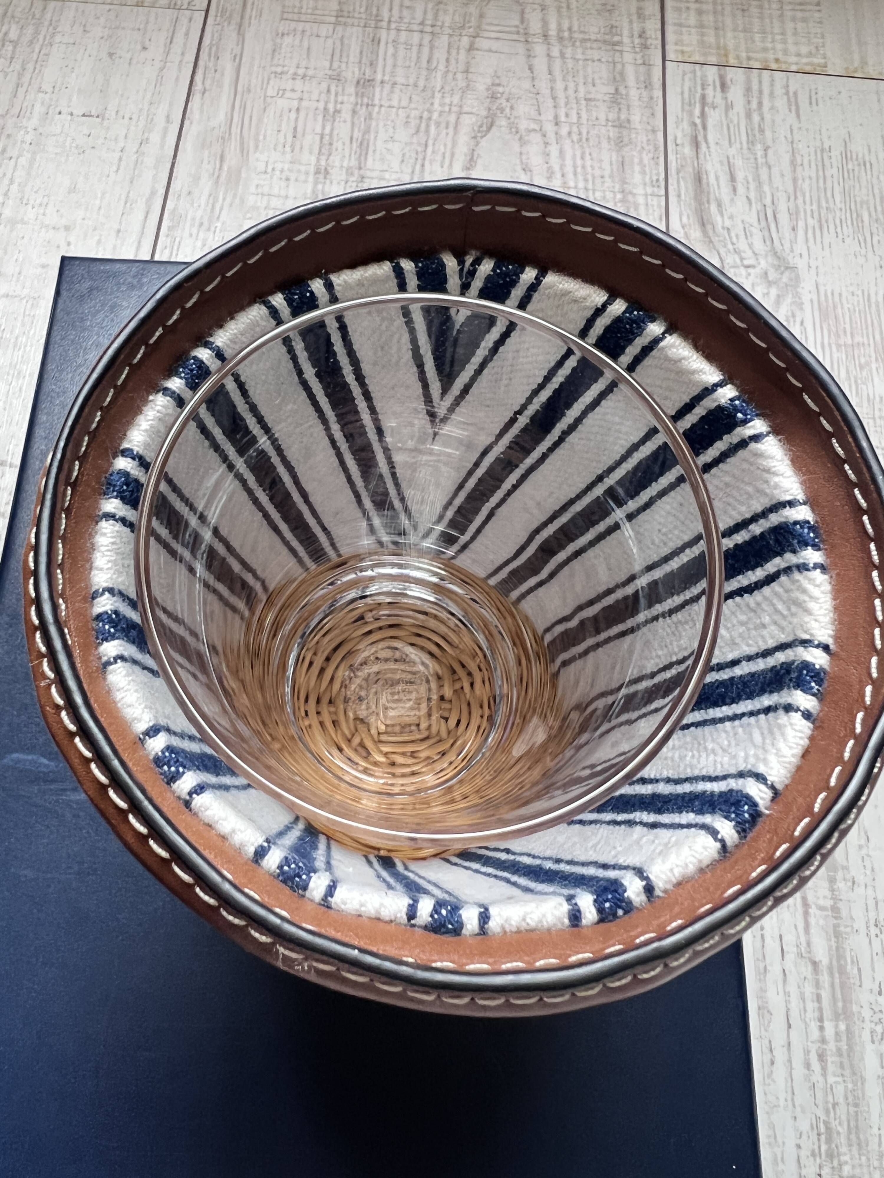 "leather and straw bath cup, ralph lauren home - ref 4701710631"