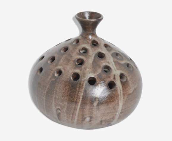 Vase pique fleurs en grés