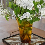Large vase signed Biot in amber colour.