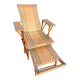 Adjustable Chaise Longue in Bamboo and Woven Rattan