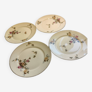 Old flowered earthenware plates