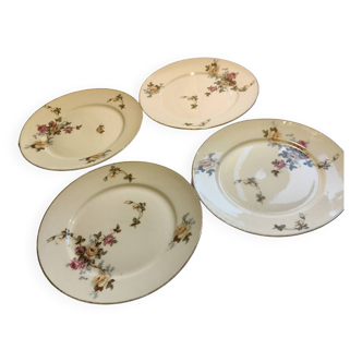 Old flowered earthenware plates