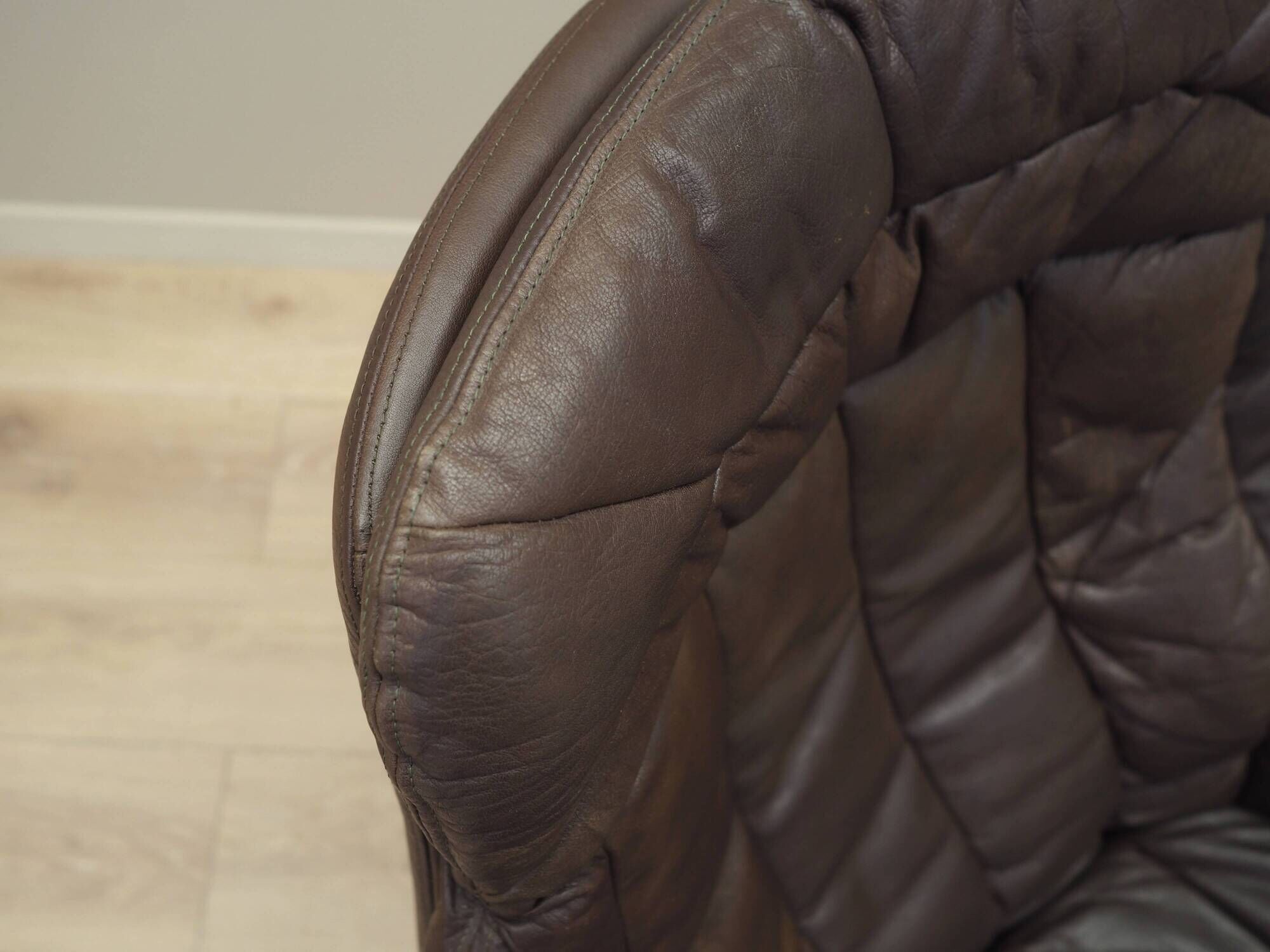 Leather swivel armchair, Danish design, 1960s, designer: H.W. Klein, manufacture: Bramin