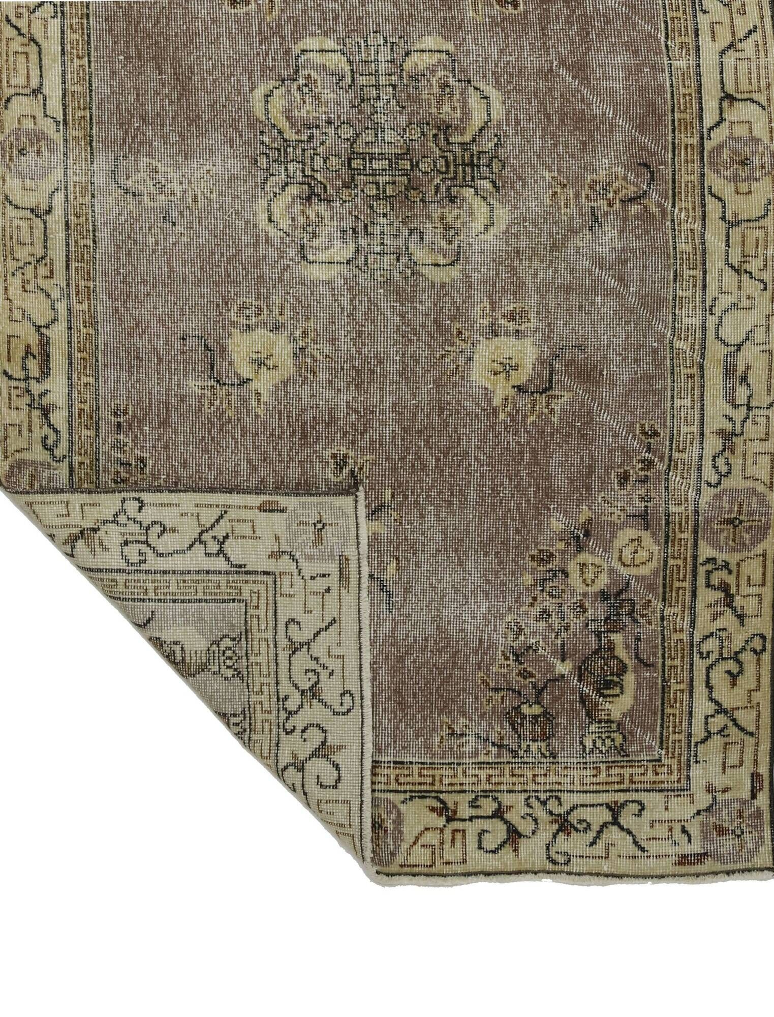 Turkish Anatolian Handmade Vintage Area Rug 202 cm x 110 cm